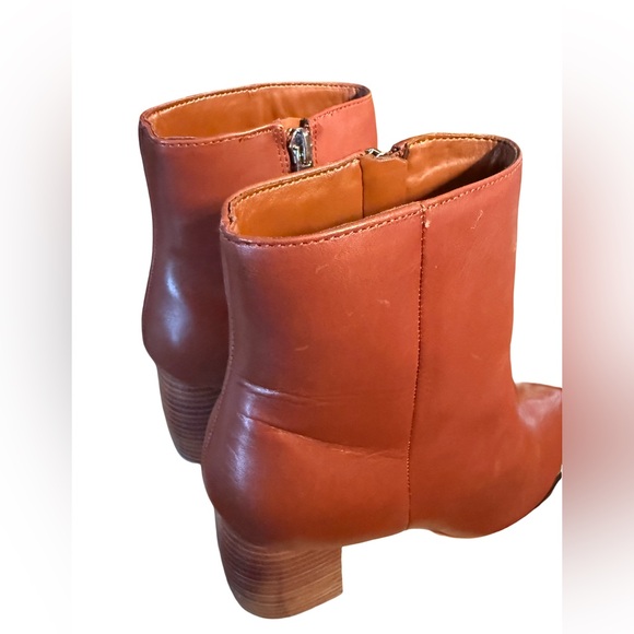 Marc Fisher NWT SZ 9 Beautiful Tan Leather Ultra Comfort Heeled Booties (SH068) - Picture 6 of 10